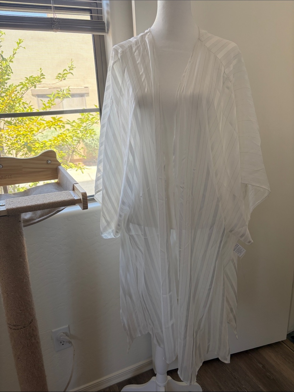 Modcloth White Sheer Pleated Swim Cover